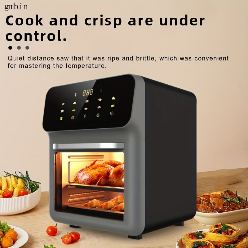 1pc Gmbin Electric Air Fryer Oven, 9L Large Capacity, 1350W Power, ABS Material, 220-240V European Standard Plug, Intelligent Multifunctional Fryer with Visible Cooking Window, No Deep Frying Required