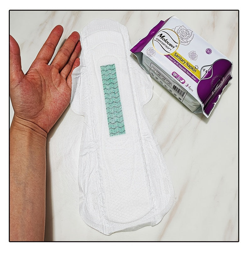 6-Pack Moloven Women'S Sanitary Napkins, 60/56pcs, Ultra-Thin Wings, Soft Comfort, Overnight Absorbent Menstrual Protection, Fragrance-Free, Disposable, Travel Size, Woven Fabric, Non-Woven Material, Pad Format