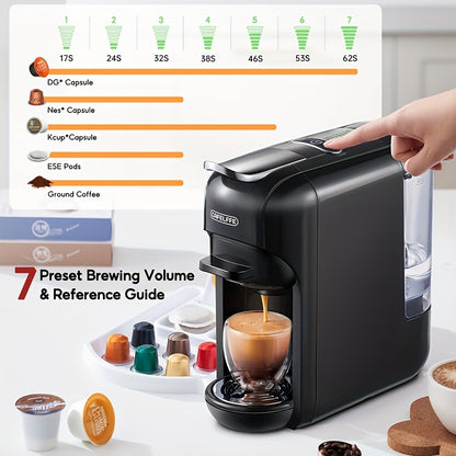 Cafetera de cápsulas 5 en 1 CAFELFFE, control de temperatura (frío/caliente), calefacción, compatible con Dolce Gusto, K-CUP, cápsulas de café y café molido, cafetera automática para la cocina del hogar, gran regalo para Halloween y Navidad.
