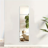 4pcs Set 3D Square Acrylic Mirror Wall Decals, 1mm Thick, Shatterproof & Removable Self-Adhesive for Bedroom, Living Room, Office, Kitchen, Bathroom - Versatile Home Decor