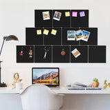 Large Wall Cork Board 30cm x 30cm, Black Bulletin Board, 12pcs of Cork Wall Tiles with Tacks, Office Use Cork Board, Nail Board, Nail Board, Cork Board