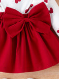 Vestido de manga larga con estampado de amor, cómodo y exquisito para niñas pequeñas, ideal para banquetes