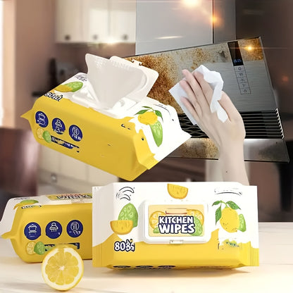 80 toallitas multiusos para limpieza de cocina, no tejidas, superabsorbentes, desengrasantes, sin residuos, aptas para electrodomésticos, con apertura manual, sin necesidad de electricidad.
