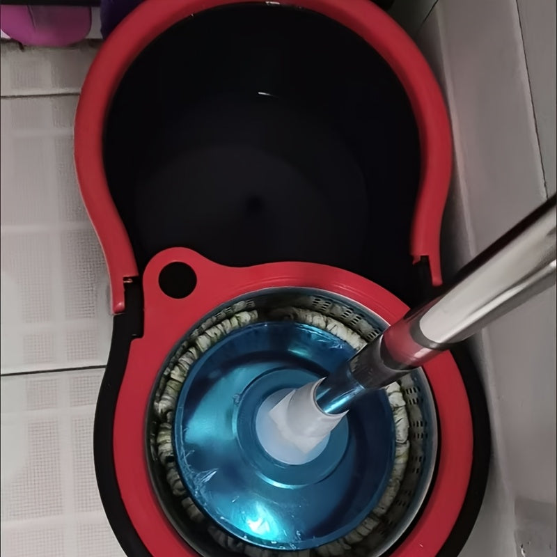 Juego de cubo de fregona giratorio para el hogar con cubo y trapeador, cubo giratorio de plástico en forma de ocho, sin lavado a mano, secado automático