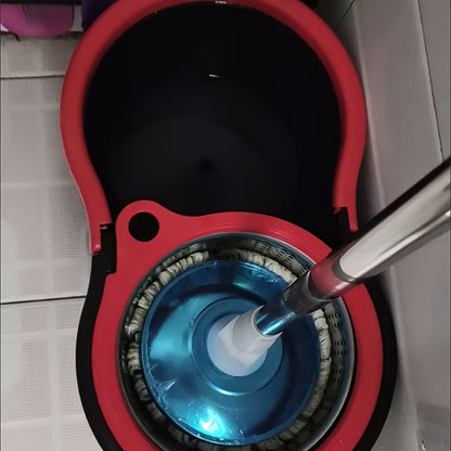 Juego de cubo de fregona giratorio para el hogar con cubo y trapeador, cubo giratorio de plástico en forma de ocho, sin lavado a mano, secado automático