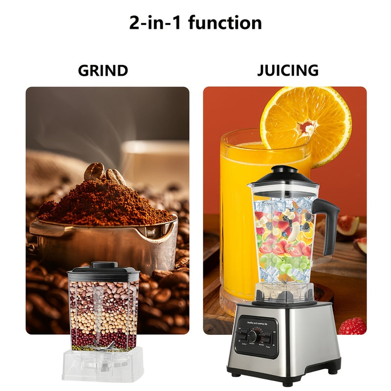 Powerful Blender with 6000W, Mixer, Juicer, Ice Crusher, Tabletop Mixer, 2.5L Container, Food Processor, Household Two-In-One Broken Wall Machine, Crushed Ice Processor.