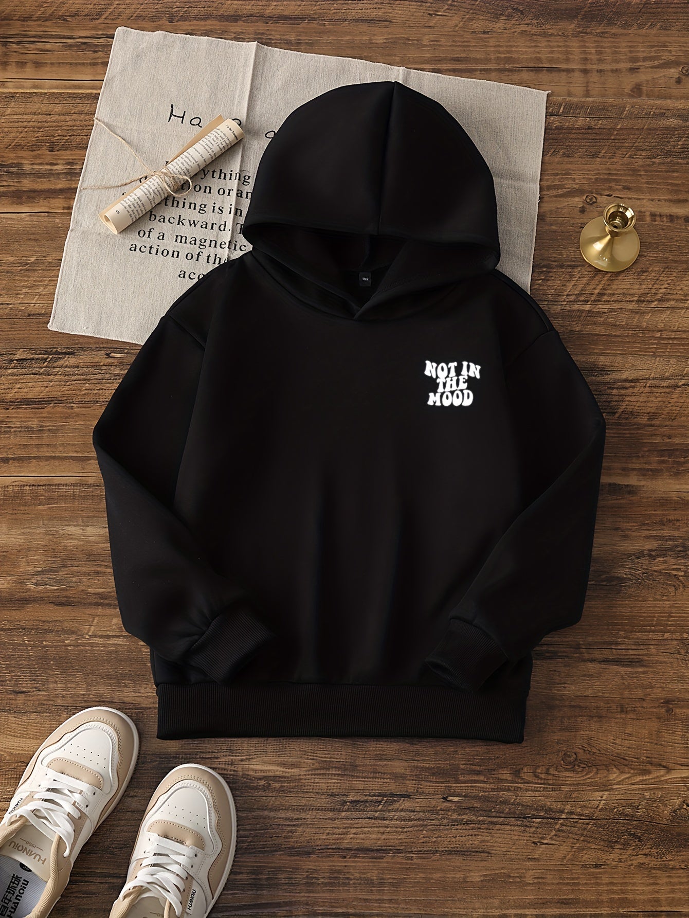 Sudadera con capucha acogedora para niña - Jersey informal de manga larga con estampado de letras, ideal para otoño/invierno - Lavable a máquina