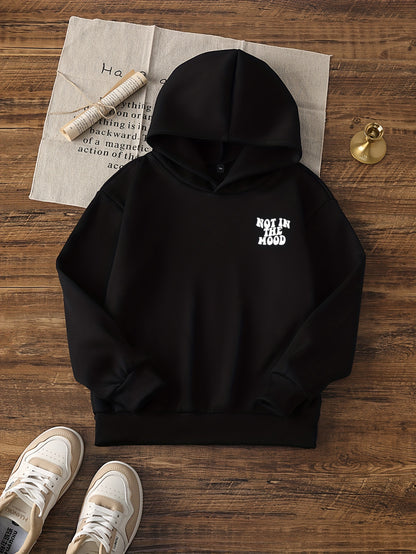 Sudadera con capucha acogedora para niña - Jersey informal de manga larga con estampado de letras, ideal para otoño/invierno - Lavable a máquina