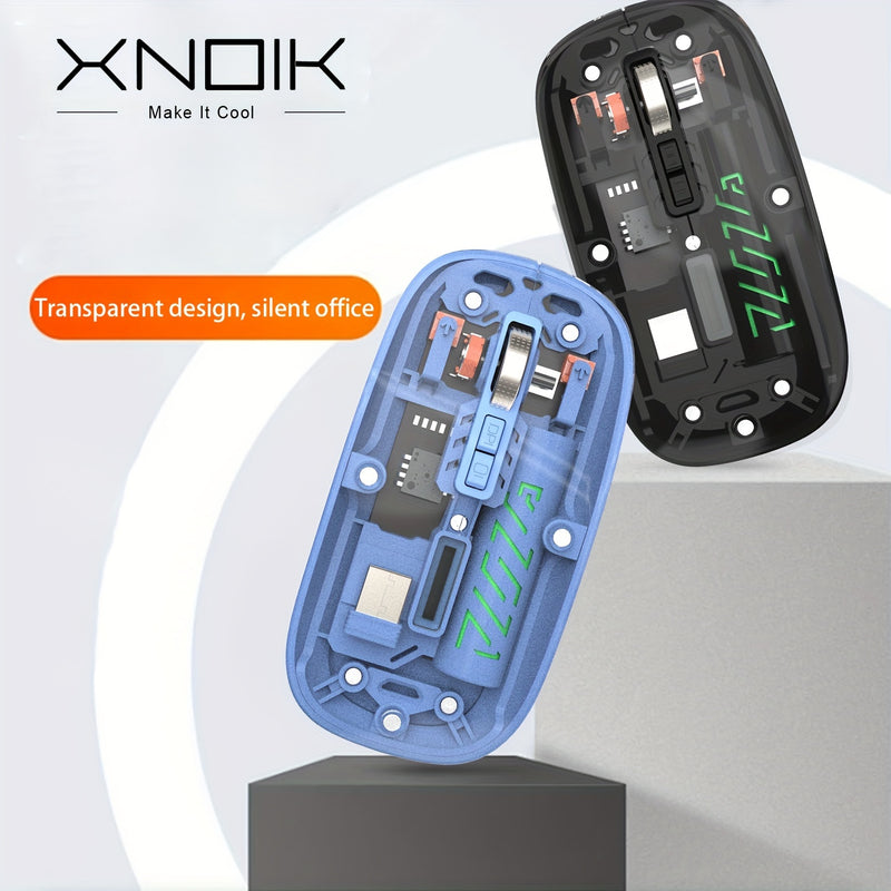 Ratón inalámbrico recargable ambidiestro XNOIK - Óptico, batería de 400 mAh, conectividad inalámbrica y de 2,4 G, clic silencioso, compatible con múltiples dispositivos (Macbook Pro, portátil, PC) - Temática de deportes electrónicos y tecnología