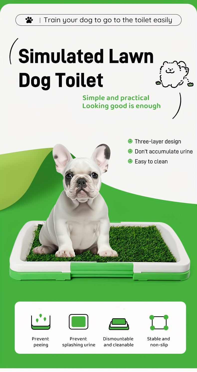 Leak-Proof Silicone & PP Dog Potty Trainer - Easy Clean-Up, Three-Layer Design Pet Toilet for Indoor Use, Ideal for House Training Puppies, Housebreaking Aid|Petfriendly Design|Silicone Dog Toy