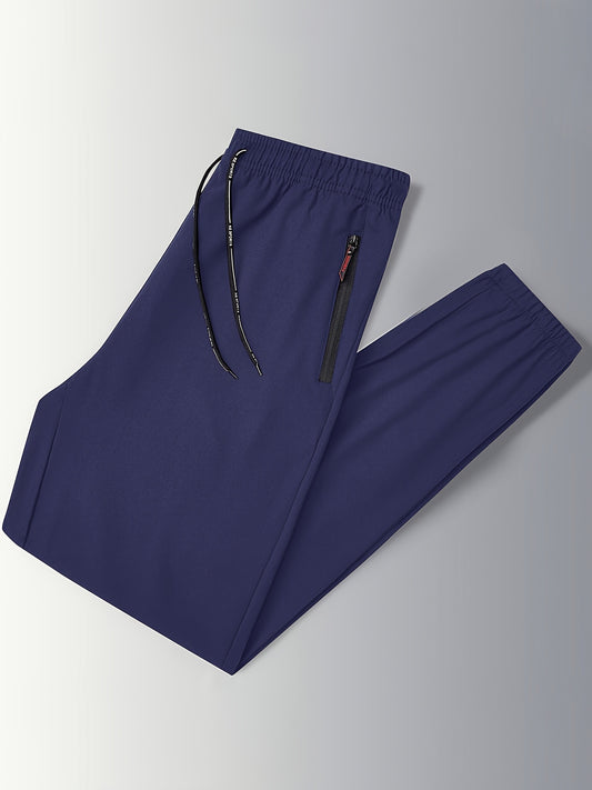 Pantalones deportivos casuales para hombre, transpirables, ligeros y de secado rápido, para entrenamiento de baloncesto, finos y holgados, con puños cónicos y cordón.