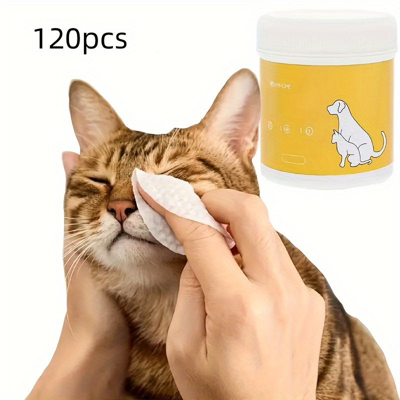 120pcs Dog Eye Wipes - Gentle Tear Stain Remover & Eye Cleaning Pads for Pets