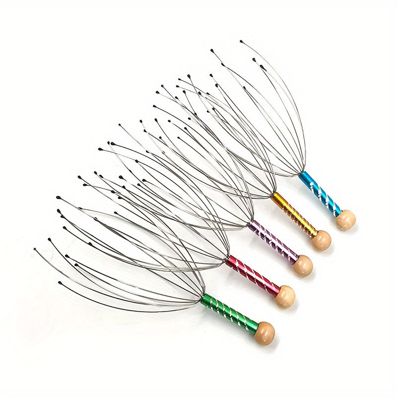 [1pc Scalp Massager with Stainless Steel Bristles] Scalp Massager with 304 Stainless Steel Bristles, Ergonomic Handheld Massager for Hair Care, Relaxation, and Wellness, with Plastic Handle, for Ideal Mother'S Day Gift