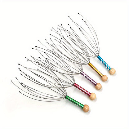 [1pc Scalp Massager with Stainless Steel Bristles] Scalp Massager with 304 Stainless Steel Bristles, Ergonomic Handheld Massager for Hair Care, Relaxation, and Wellness, with Plastic Handle, for Ideal Mother'S Day Gift