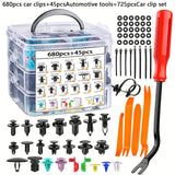 680pcs Car Bumper Clip Set, 725pcs Automotive Tool Kit, PP Material, Car Accessories, Fender Clips, Push Fastener, Rivet Clips, Car Repair Tools, for Vehicle Assembly, Durable Car Exterior Accessories