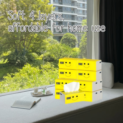 Yellow Package Disposable Wipes - 1 Pack, 4-Layer Softness, 3D Texture Technology, Durable & Flexible Wet Strength, No Lint Multipurpose Cleaning Tissues - Bag Container