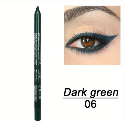 14-Color Colourful Eyeliner Pen, High Pigmented Pearly Glitter Shimmer Metallic Finish, Smokey Punk Gothic Style Eyeliner, Long Lasting Waterproof Eyeliner Stick For Music Festival