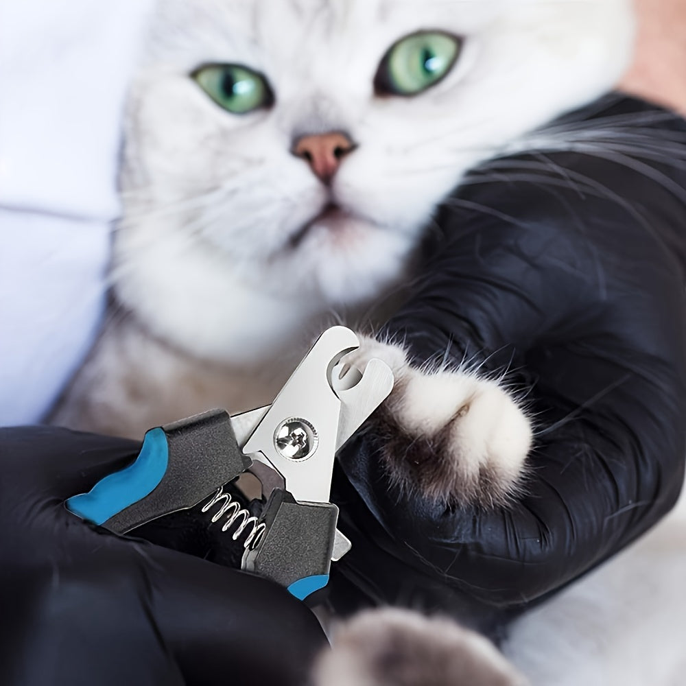 Stainless Steel Pet Nail Clipper with Splash Guard - Safe Grooming Tool for Dogs & Cats, 1pc