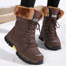 Women's Waterproof Insulated Snow Boots with Faux Fur Lining, Thick Rubber Sole, and Adjustable Laces for Winter Outdoor