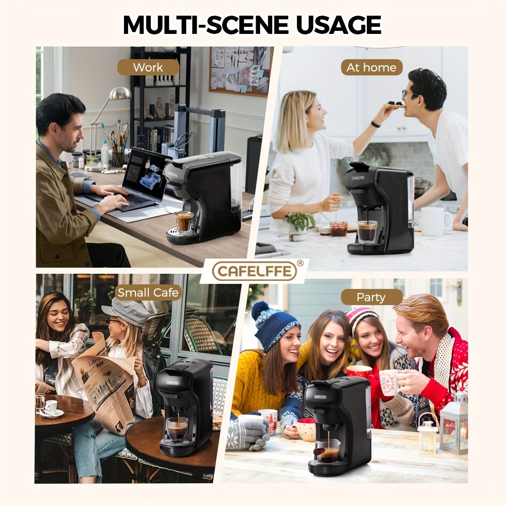 Cafetera de cápsulas 3 en 1 CAFELFFE, control de temperatura (caliente/frío), calentamiento, compatible con Dolce Gusto y café molido, cafetera automática para la cocina del hogar, gran regalo para Halloween, Navidad o Año Nuevo