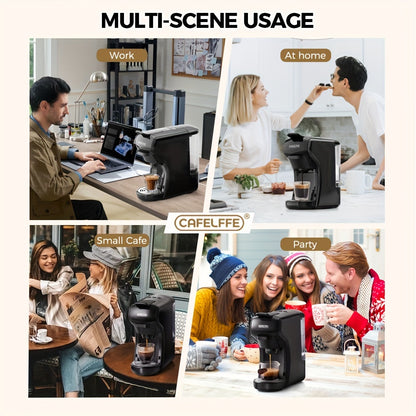 Cafetera de cápsulas 3 en 1 CAFELFFE, control de temperatura (caliente/frío), calentamiento, compatible con Dolce Gusto y café molido, cafetera automática para la cocina del hogar, gran regalo para Halloween, Navidad o Año Nuevo