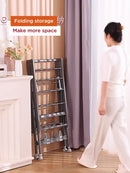 2-Tier Foldable Clothes Drying Rack with Adjustable Height Wings - Portable, Rust-Resistant Metal Laundry Dryer for Indoor/Outdoor Use, Ideal for Clothing & Towels, Drying Racks