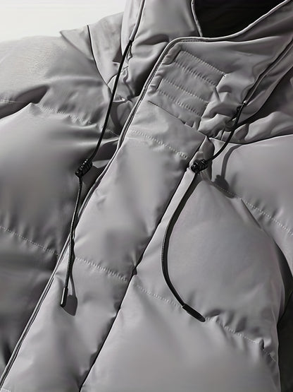 Men'S Solid Color Jacket, Comfy Warm Trendy Winter Cold-Proof Outwear As Gift