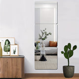 4pcs Set 3D Square Acrylic Mirror Wall Decals, 1mm Thick, Shatterproof & Removable Self-Adhesive for Bedroom, Living Room, Office, Kitchen, Bathroom - Versatile Home Decor