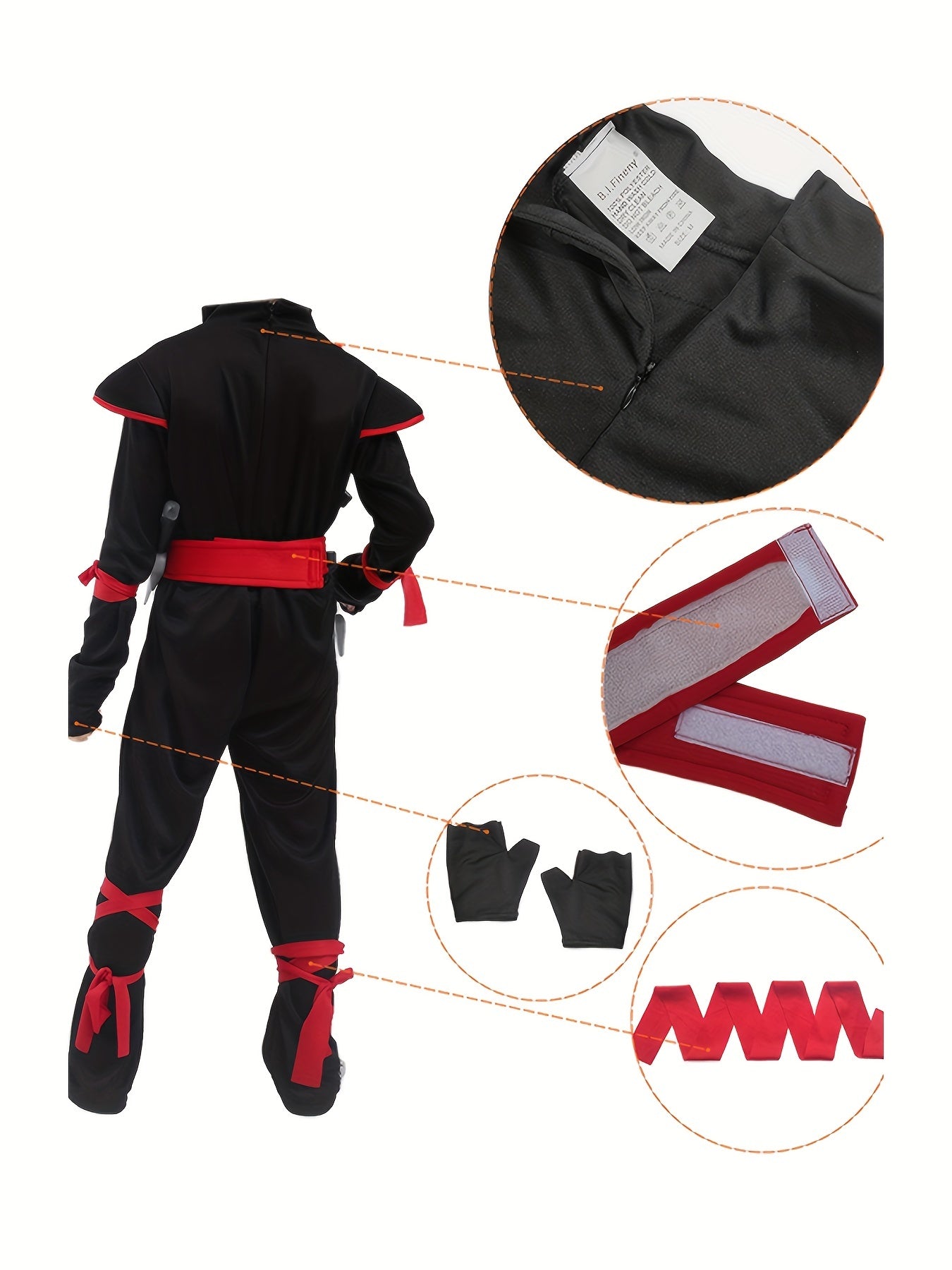 Halloween Boys Kids Ninja Costume Cosplay Muscle Jumpsuit Children Fancy Birthday Party Gift Dress Up