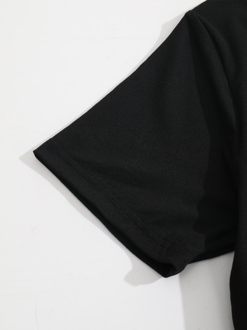 2pcs Women'S Plus Size Casual Outfit - Heart Print Short Sleeve T-Shirt & Pocketed Shorts, Stretchy Waistband, Crew Neck, Soft Fabric, Perfect for Spring/Summer