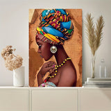 1pc African Art Woman Painting Prints On Canvas, Beauty Girl, Scandinavian Posters, Wall Art Picture, For Living Room/Bedroom Decor