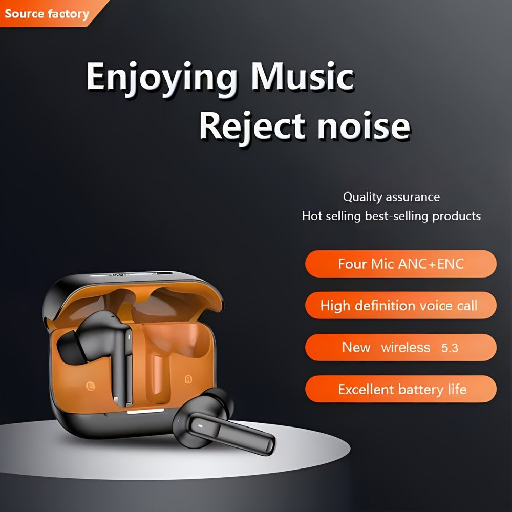 TWS Active Noise-Canceling Wireless Sports Earbuds - Long Battery Life, Touch Controls, Compatible for Android & Apple Devices