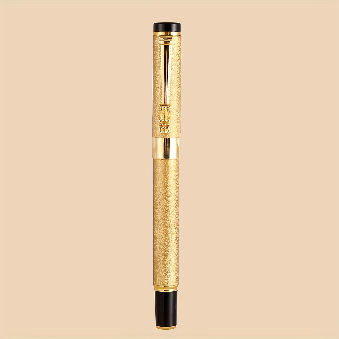 Ergonomic Matte Metal Fountain Pen with Iridium Nib 0.5mm - Perfect for Business & Office, Daily Writing, Calligraphy Practice, Business Writing Tool | Decorative Pen Design | Intricate Clip Detailing