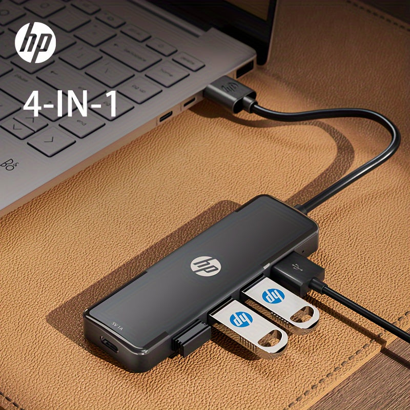 Concentrador USB HP 4 en 1, base de expansión portátil, compatible con portátiles, interfaz USB-A 2.0, Plug and Play, alimentación por USB, voltaje de funcionamiento de hasta 36 V - Modelo DHC-CT100D (194U2AA)