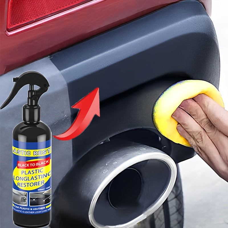 Jiang Jia Bao Car Plastic Restorer - Exterior Rubber and Plastic Care Agent, Deep Cleaning Shine and Restoration Formula, Protects Auto Surfaces, Long-Lasting Black Seal, Multi-Size Pack (30ML/50ML/100ML/300ML)