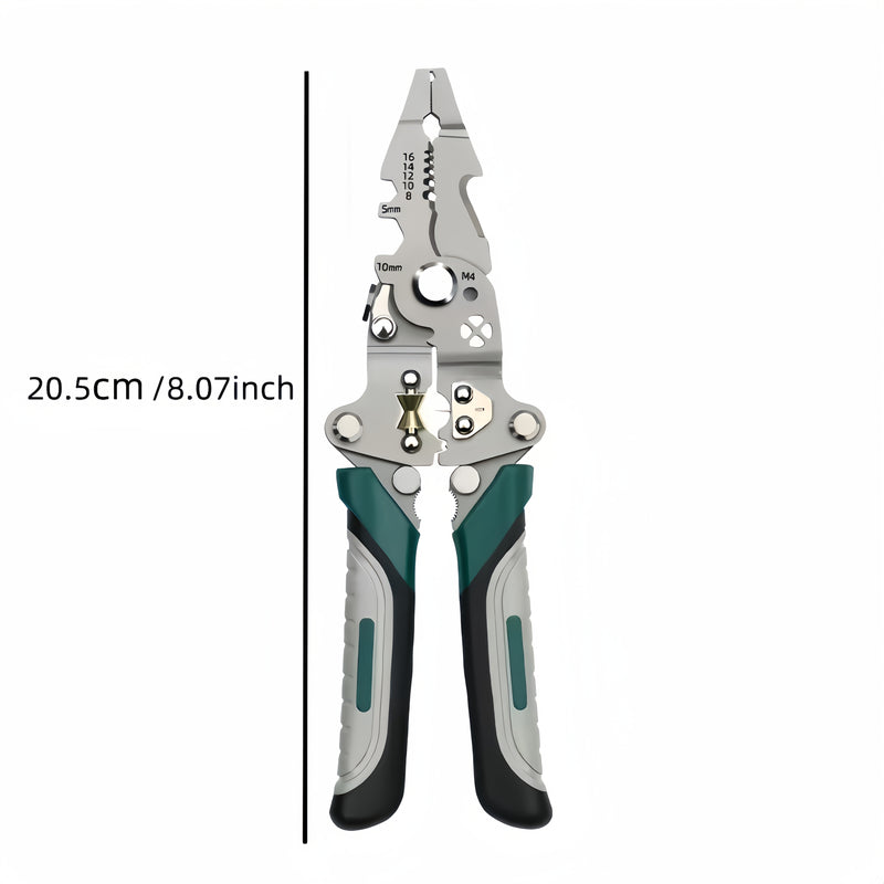 Collapsible Wire Stripping Pliers – Multi-Function Electrician Tool with Crimping, Cutting, and Wrench Features, Durable Chrome Vanadium Steel, Compact Foldable Design for Easy Storage, Ideal for Home, Outdoor, and Industri