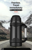 NRMEI Stainless Steel Travel Canteen – Large Capacity Portable Outdoor Vacuum Insulated Bottle with Tea Compartment, 60-Hour Heat Retention, 14+ Age Group Compatible, Dual 201 &amp; 304 Stainless Steel Construction