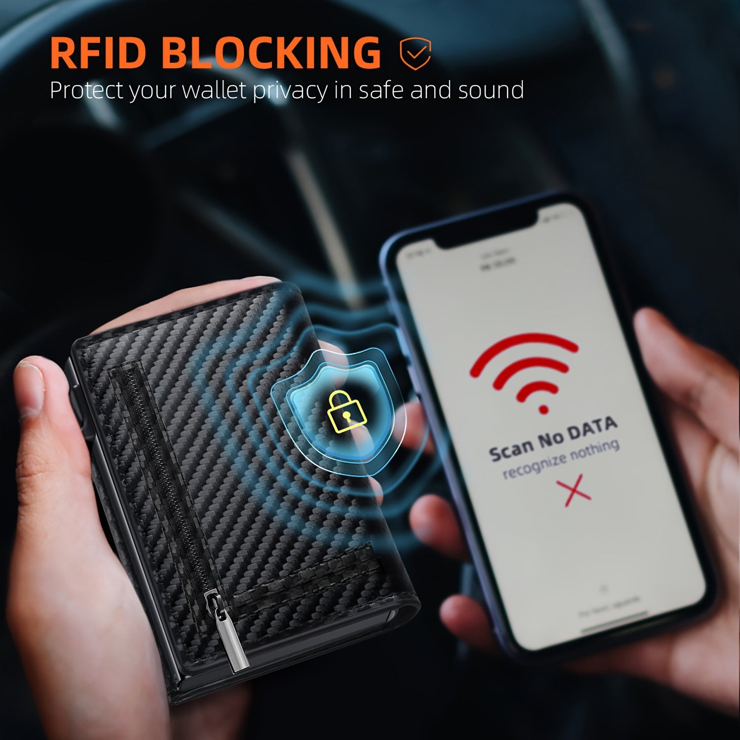 Men's Anti-theft Wallet, RFID Blocking Credit Card Holder With Zipper Coin Pocket, Automatic Pop-up Card Holder Money Clip, Ideal Gift For Men