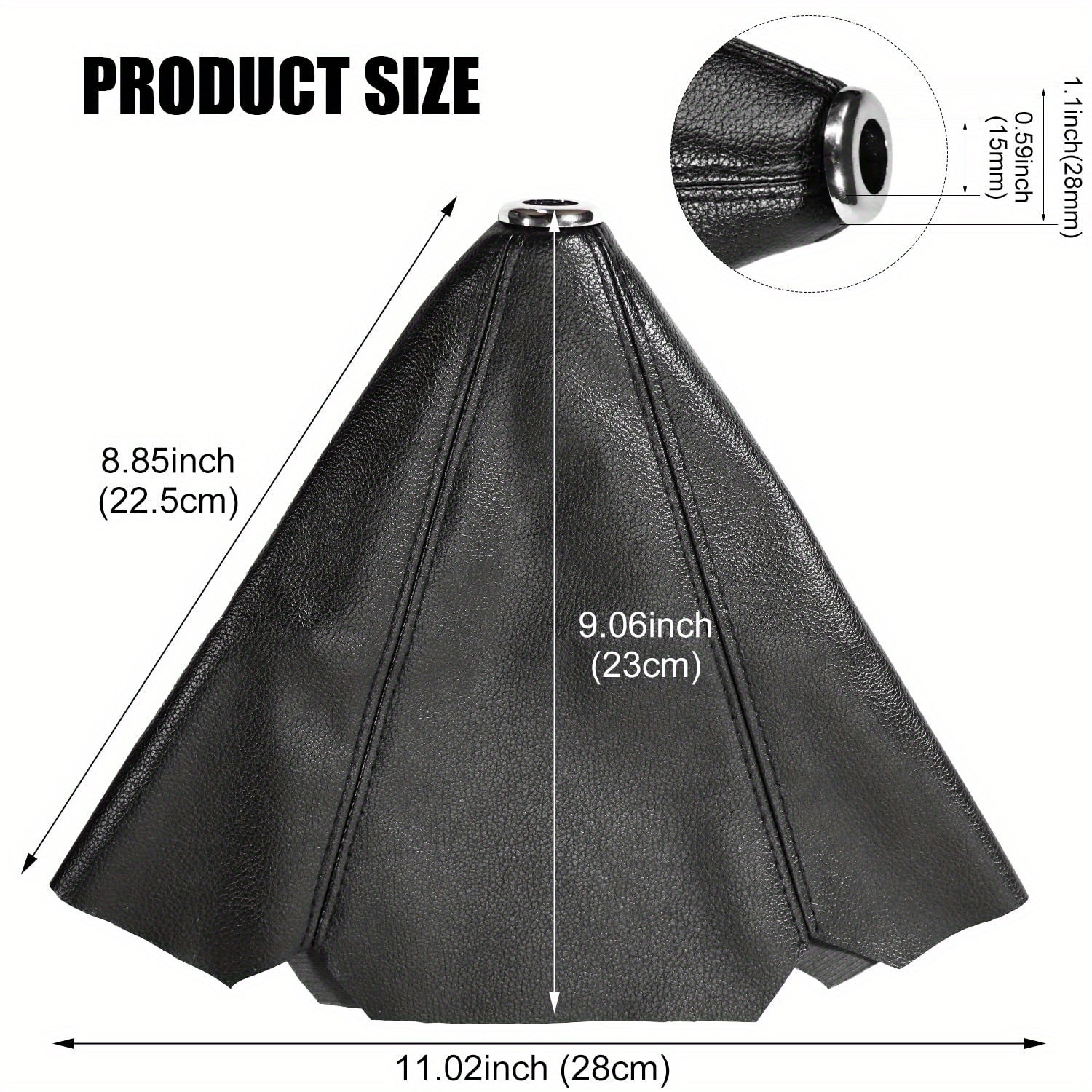 Universal Car Shift Knob Dust Cover Black PU Leather Manual/Auto Shifter Shift Boots Cover