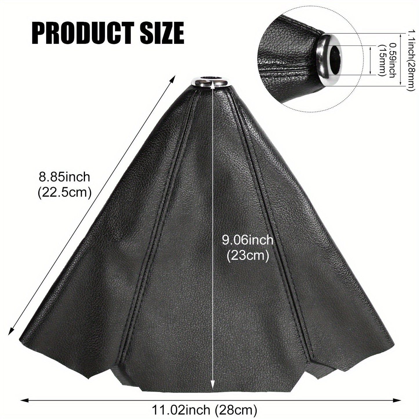 Funda universal para palanca de cambios de coche, de cuero sintético negro, para cambio manual o automático.
