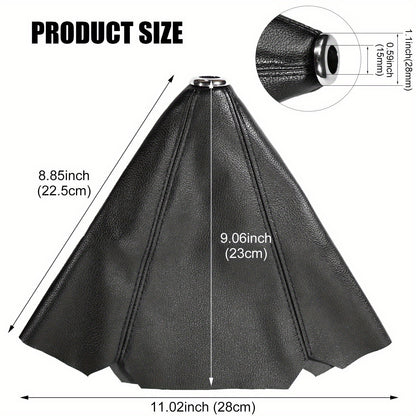 Funda universal para palanca de cambios de coche, de cuero sintético negro, para cambio manual o automático.