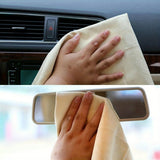 Toalla de gamuza para limpieza de coche - Paño absorbente de agua de cuero genuino natural para el cuidado del automóvil, sin rayas ni pelusas, 1 pieza
