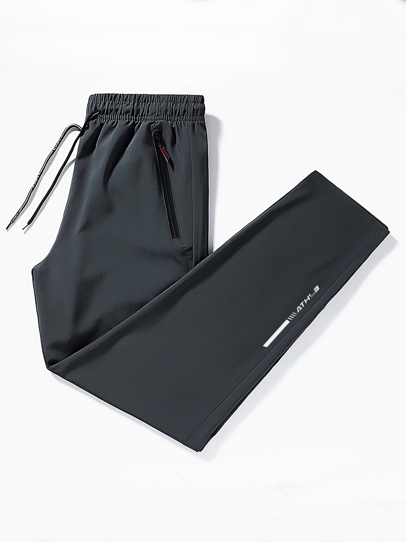 Pantalones deportivos con estampado del alfabeto para hombre, de secado rápido y con cordón, ideales para gimnasio, fitness y verano o otoño.