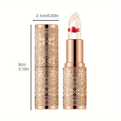 3pcs Hypoallergenic Petal Color-Changing Lip Balm with Vitamin E - Long-Lasting, Moisturizing, Temperature-Sensitive Lipstick in Metallic Tubes, Perfect Mother's Day Gift for Women