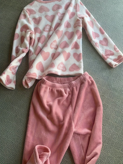 Women'S Polyester 100% Knit Pajama Sets - Casual Crew Neck Long Sleeve Top and Pants with Pattern Detail, Cozy Flannel Loungewear for Fall/Winter