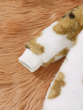Baby's Bear Embroidery Warm Hooded Casual Long Sleeve Romper, Toddler &amp; Infant Boy's Bodysuit For Fall Winter Outdoor Wear