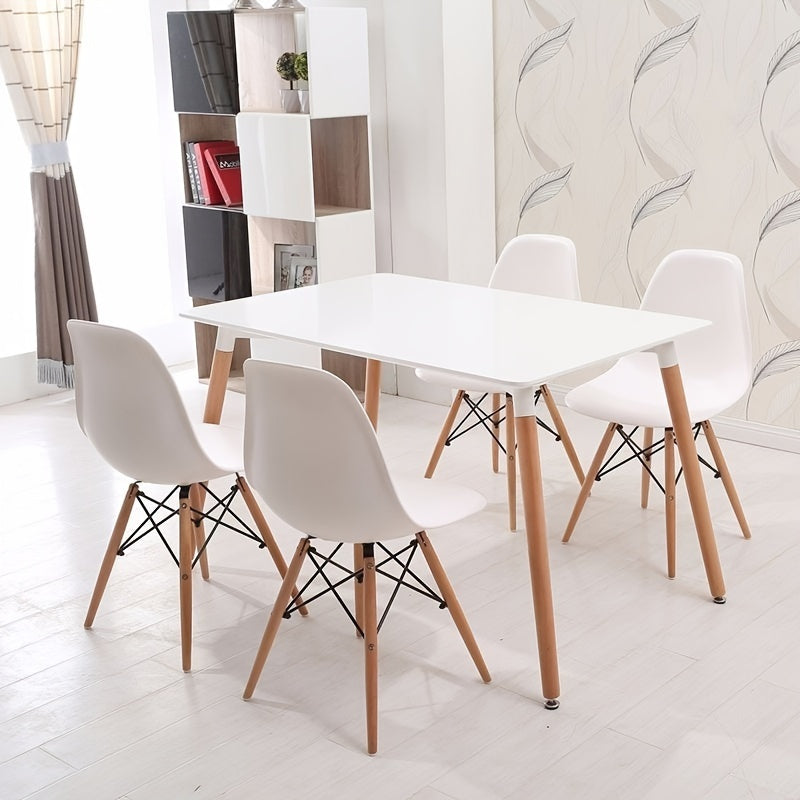 Ergonomic Nordic-Inspired Modern Chair with Solid Plastic Backrest - Perfect for Living Room, Study, Bedroom, Balcony & Outdoor Use