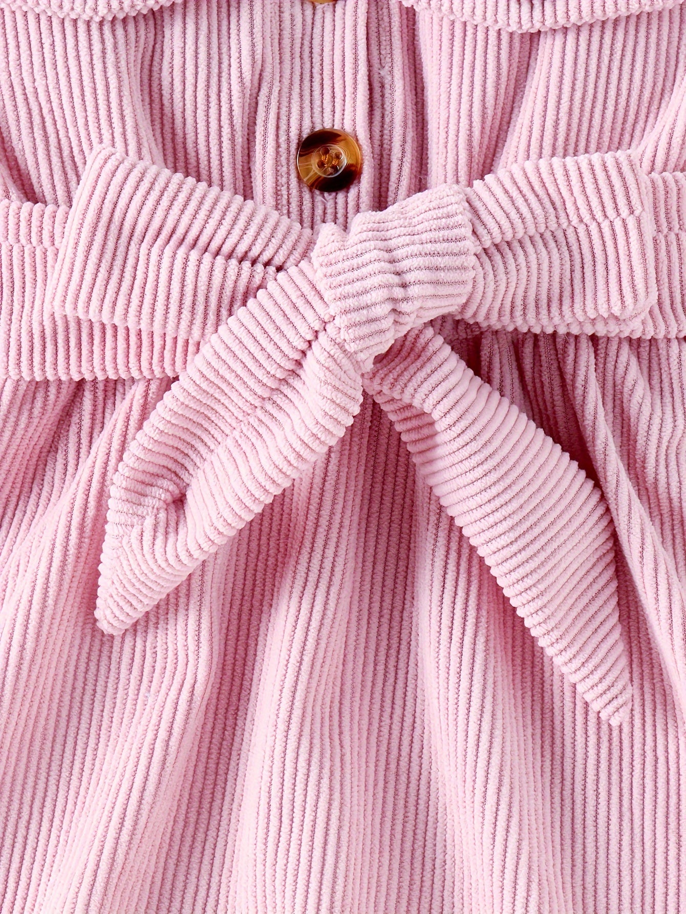 Baby's Elegant Fuzzy Collar Corduroy Long Sleeve Dress + Hat + Belt, Infant &amp; Toddler Girl's Dress For Daily Wear/Holiday/Party, As Gift