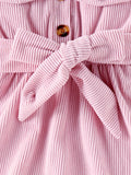Baby's Elegant Fuzzy Collar Corduroy Long Sleeve Dress + Hat + Belt, Infant &amp; Toddler Girl's Dress For Daily Wear/Holiday/Party, As Gift
