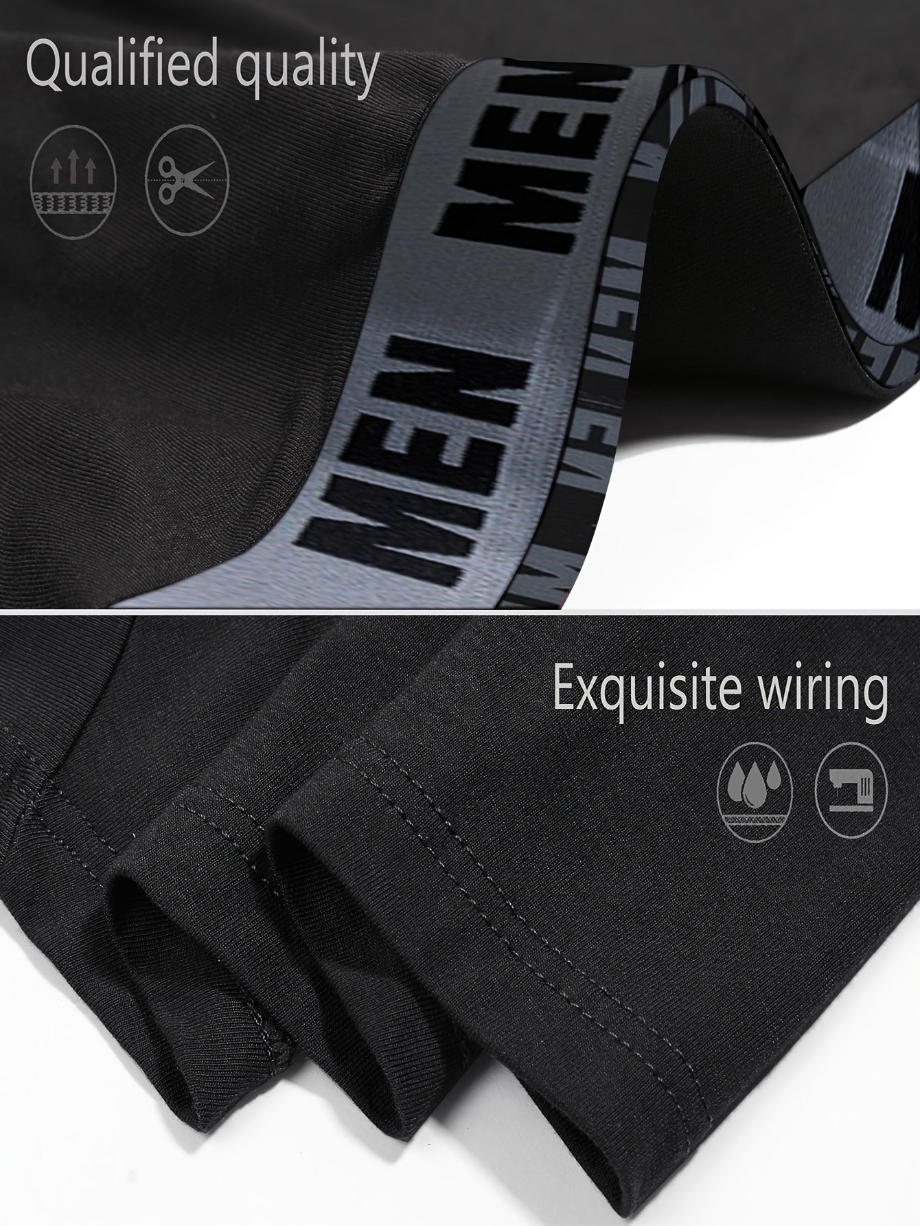 3pcs Men's Modal Long Boxer Briefs - Stretchy, Breathable &amp; Comfort Fit Underwear, Machine Washable
